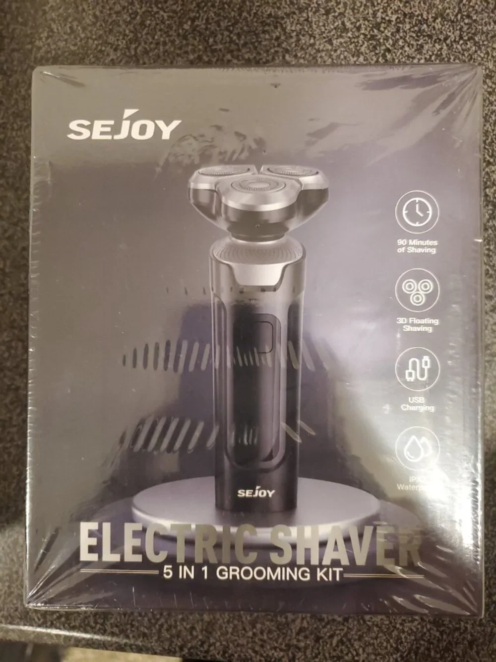SEJOY 5-in-1 Electric Shaver Kit, 3 Head Rotary, Waterproof, USB Charging